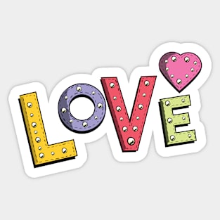 Cute Love Patch with Heart Sticker